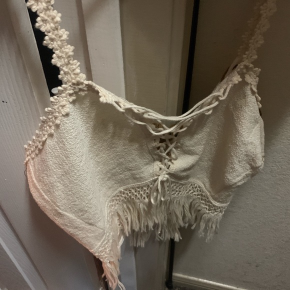 Indie/ boho vintage lace tank crop. - Picture 2 of 4